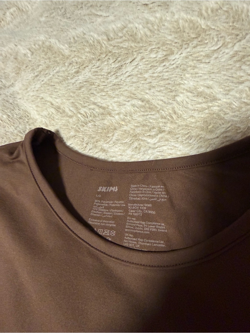 SKIMS soft smoothing tshirt in color cocoa